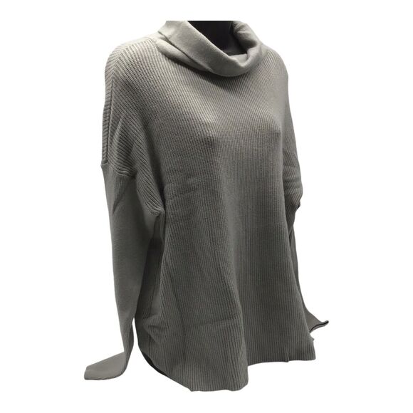 Devotion by Cyrus Womens Medium Oversized Cowl Neck Ribbed Knit Sweater Gray - Picture 7 of 11